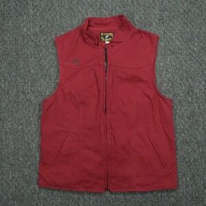 Wyoming Traders Vest Mens Medium Red Concealed Carry Full Zip‎ Pockets Canvas